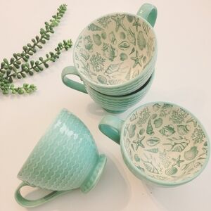 Pfaltzgraff Venice set of 4 Sea Design mugs